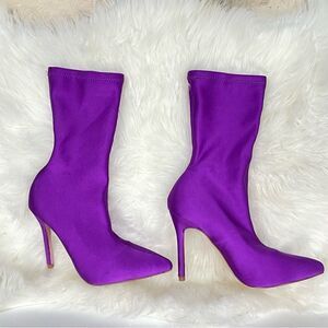 Cape Robbin | pink Lycra Slip on booties 8M 4 1/2” heel, Lexy -1
